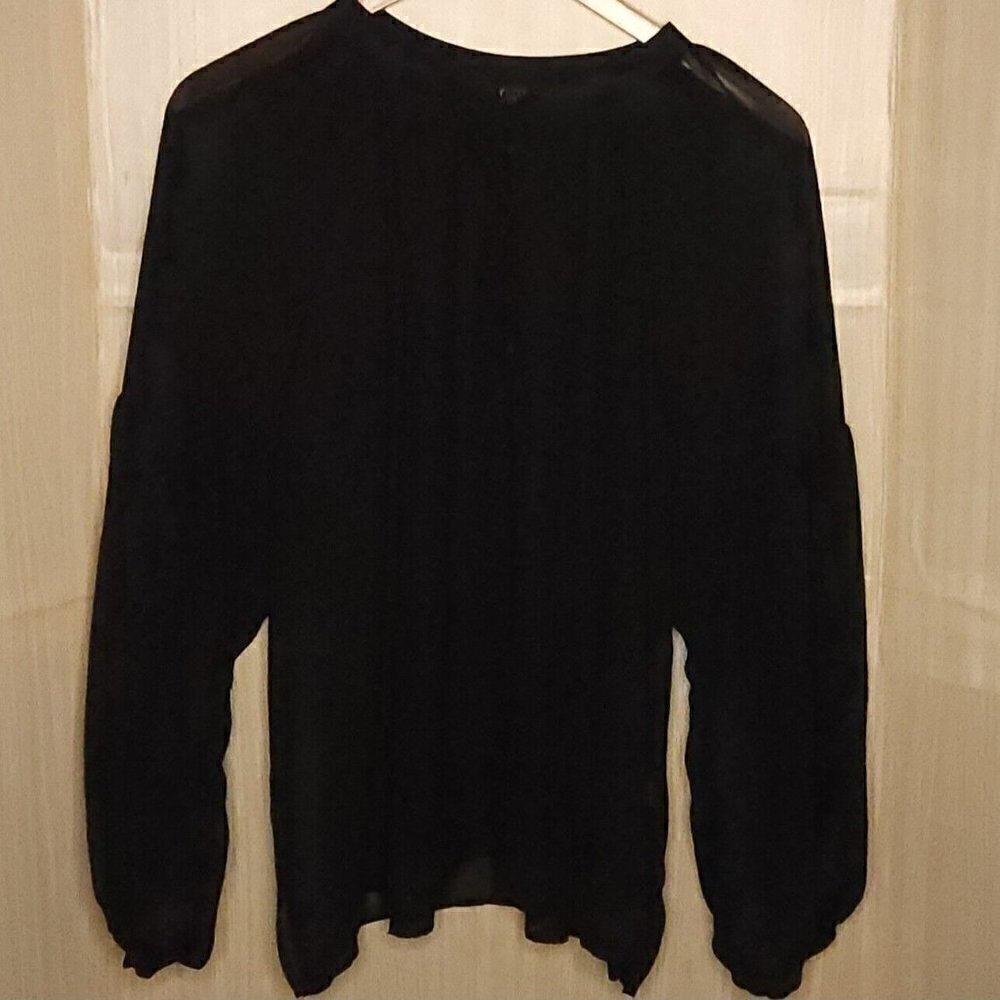 Eloquii Womens Plus Black Sheer Blouse 20